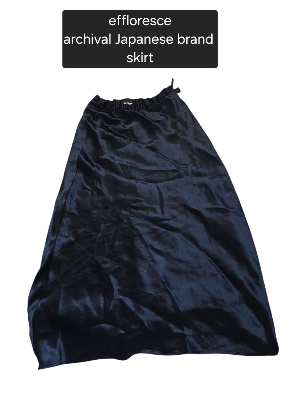 Vintage effloresce Sanei International Silk-Like Cupro Black Maxi Skirt Size 2 M